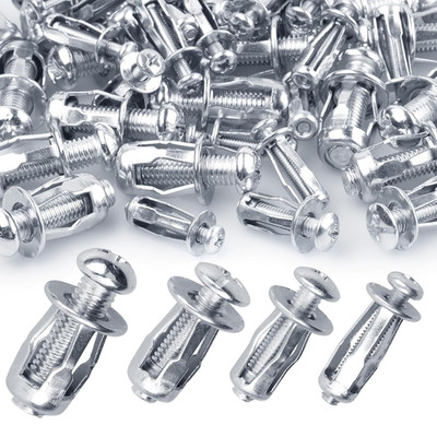 40Pcs Expansion Screw Petal Nut, M4 M5 M6 M8 Jack Nuts, Petal Shape Metal Nut wi