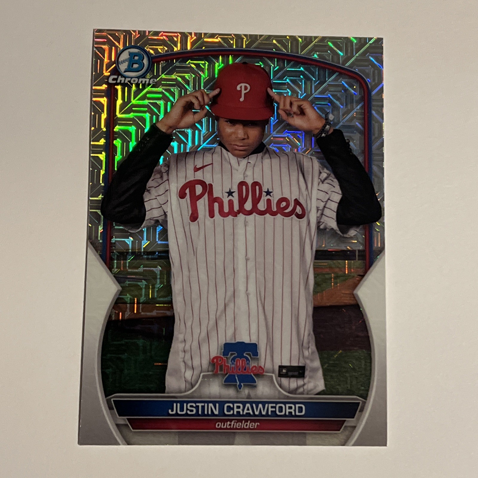2023 Bowman #BCP-3 Justin Crawford Chrome Mojo Refractors SP VARIATION PHILLIES