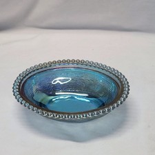Indiana Glass Hen on Nest Covered Dishes, Pair (Carnival Blue & Iridescent Green) — listing 6
