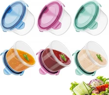 Freshmage Salad Dressing Container to Go, [6 Pack] 2.7 oz Small Condiment Contai