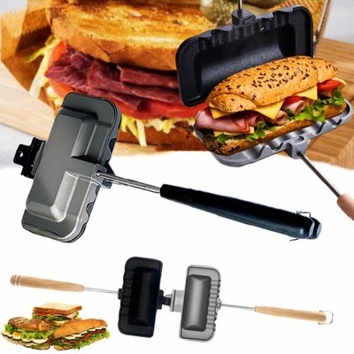 Sandwich Press Grill, Double Sided Bread Toaster Sandwich Makers, Non-Stick G...