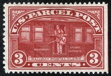 US Sc Q3 Carmine 3¢ p.12 1913 Original Gum Hinged Parcel Post