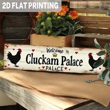 2D Rustic Welcome Metal Sign Chicken Farmhouse Kitchen Entryway Home Wall Decor
