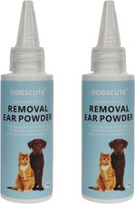 Dog Ear Cleaner, 2 Pack Powder for Hair Removal, White