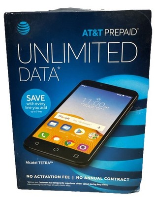 Alcatel Tetra AT&T Prepaid 5'' 16Gb 5MP Android Cell Phone