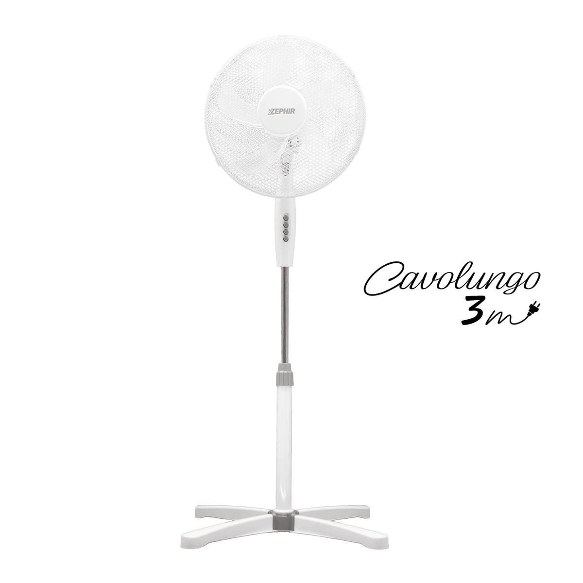 VENTILATORE A PIANTANA ZEPHIR RAPID40 5 PALE 40CM 3 VELOCITÀ 45W OSCILLAZIONE