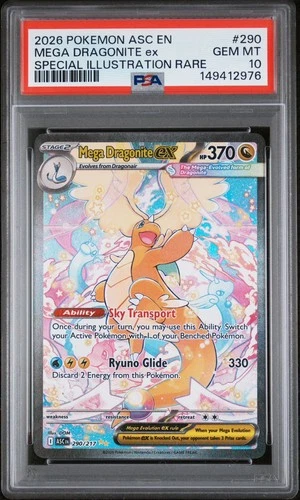 2026 POKEMON ASC EN ASCENDED HEROES #290 MEGA DRAGONITE EX PSA 10 SIR