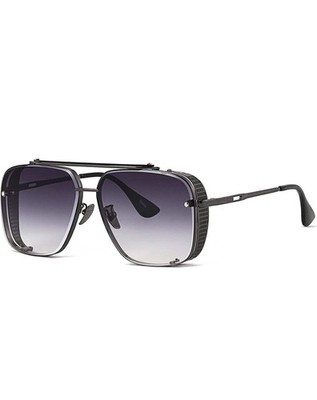 UNISEX Oversized Square Aviator Gradient Sunglasses C6 Gun Frame/Gradient - Gray