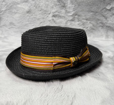 Epoch Hat Cap Fedora Black Large/ Extra Large Straw Panama Short Brim