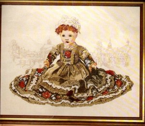 RARE!!!LANARTE OLD WORLD DOLL CROSS STITCH KIT #33393