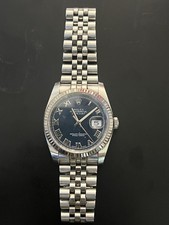 Rolex Datejust Blue Dial Roman Numerals Date ...
