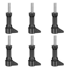 6 Pcs Aluminum Thumbscrew, Long Thumbscrew with Cap One-Side, Black
