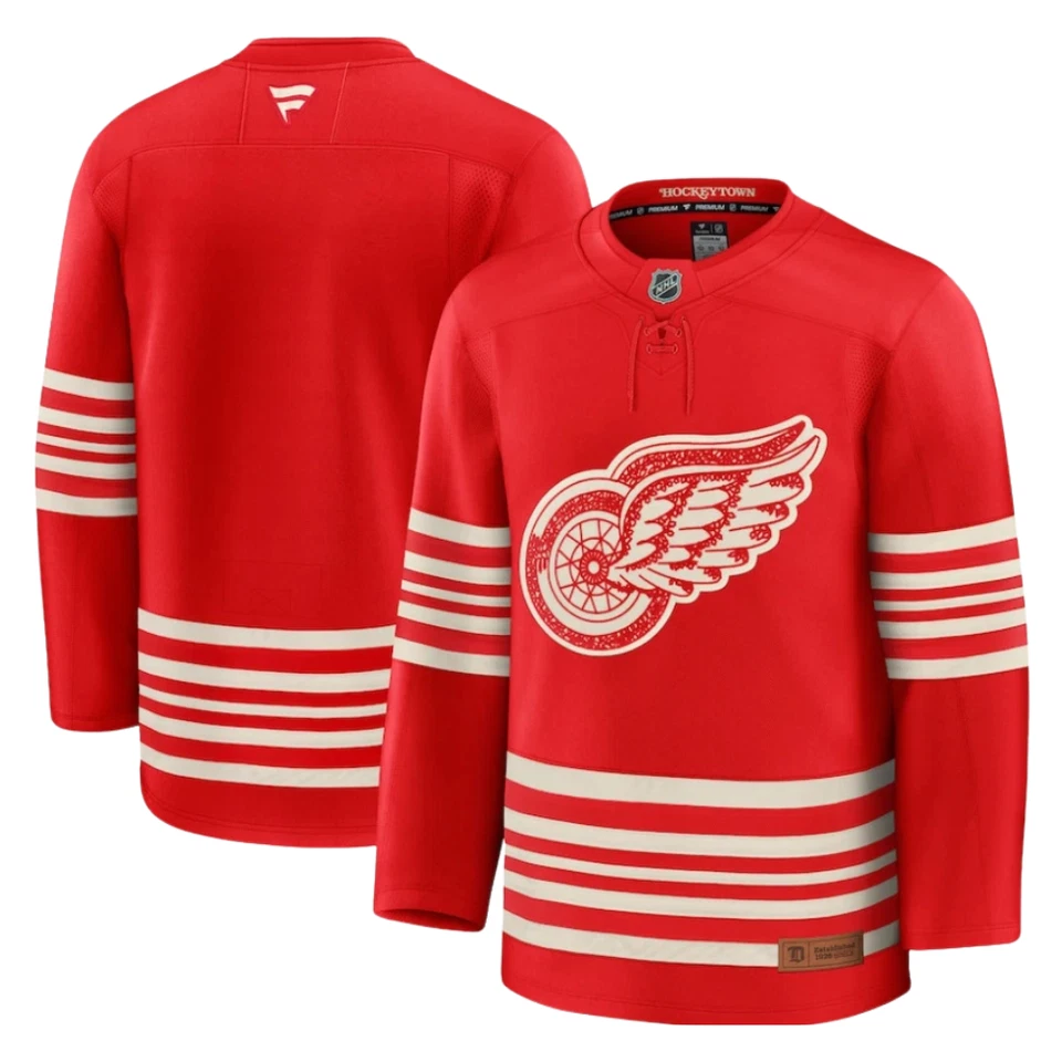 Camiseta deportiva limitada cosida Red Wings Red Centennial 2025 para hombre Foto 3 de 4