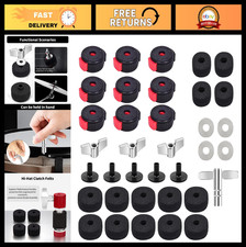 36 PCS Drum Cymbal Replacement Kit - Felt Pads, Wing Nuts, Washers  Key