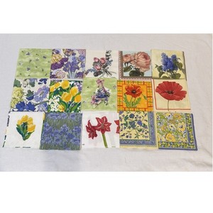VTG Floral Paper Napkins For Decoupage Crafting DIY Lot of 15