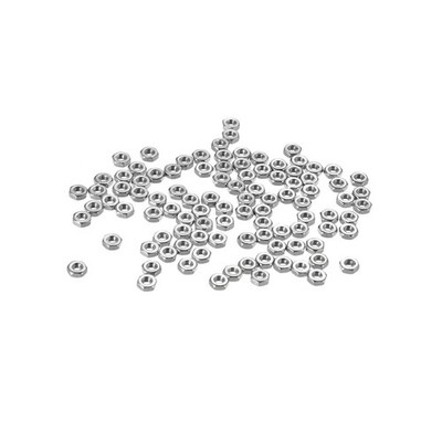100 pack M2  Metric 304 Stainless Steel Hexagon Hex Nut Silver Tone
