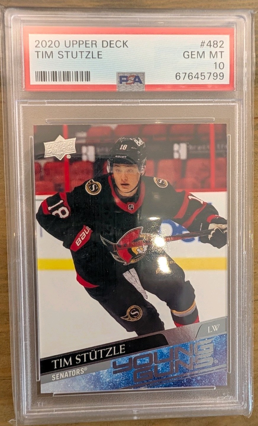 Tim Stutzle 2020-21 Upper Deck Young Guns #482 PSA 10 GEM MT