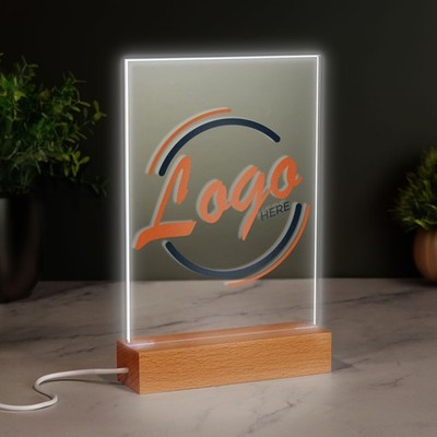 Maßgeschneiderte LED Geschäftsschild Firmenlogo Schreibtisch Display bedruckt Acryl Plakette