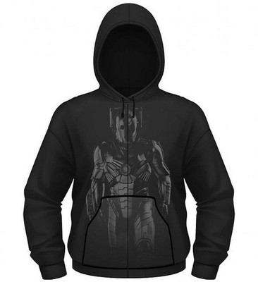 BBC Doctor Who Men's Zip Hoodie Cyberman JH050 - Black, Size Large