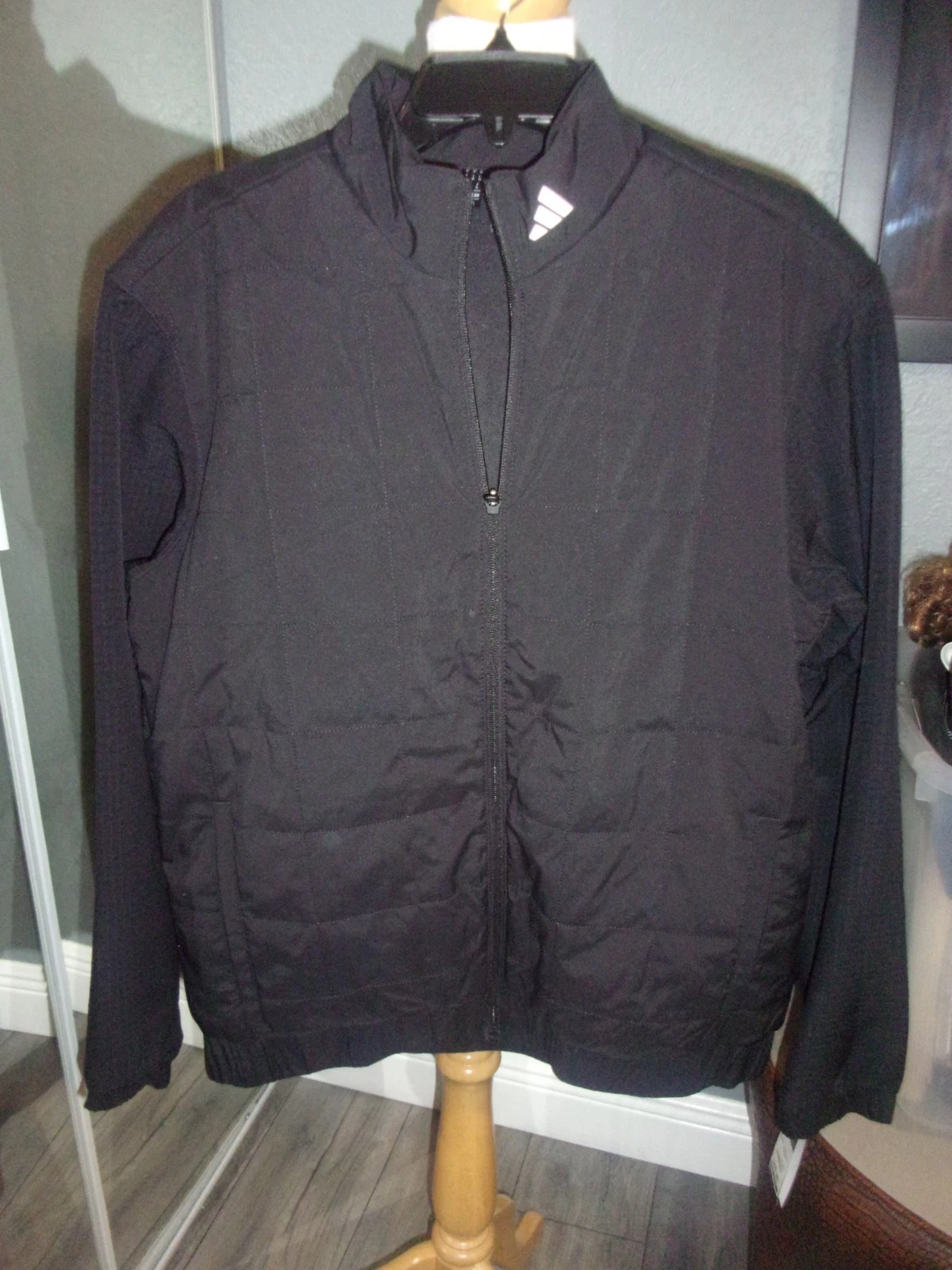 Adidas Men's Black Lightweight Quilted Jacket Size Medium
