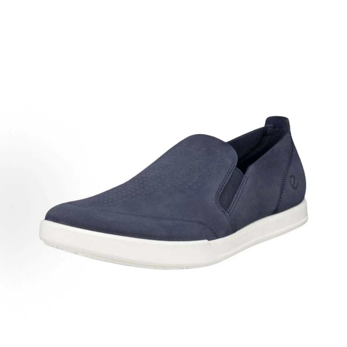 ECCO MEN'S 47 BLUE TRAVEL SLIP ON 55111402038 MARINE SUEDE BREATHEABLE NIB