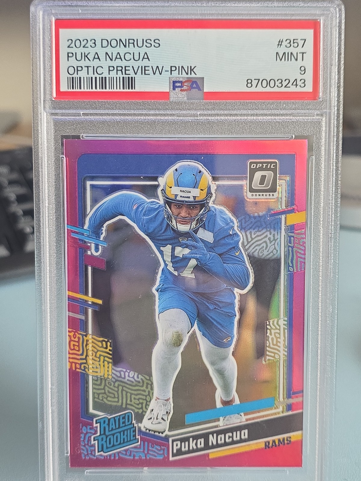 Puka Nacua Panini Donruss #357 Optic Preview-Pink