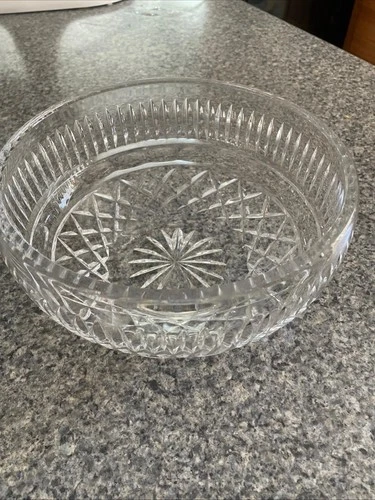 Vintage Waterford Crystal Salad/Serving Bowl~9"~Centerpiece~Engraved Waterford