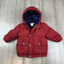 Polo Ralph Lauren Down Coat Jacket Baby Boy 12m Red flaws