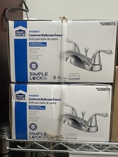 2x Project Source Webber Centerset Bathroom Faucet Chrome Two Handle 5288075