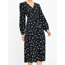 Loft Dotted Fit & Flare Dress
