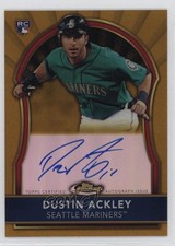 2011 Topps Finest Gold Refractor Rookie Auto /75 Dustin Ackley #76 Auto 0q3z