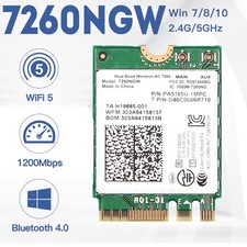 Intel 7260NGW Wireless M.2 WiFi 5 Card 1200Mbps Bluetooth Dual Band Laptop Lot