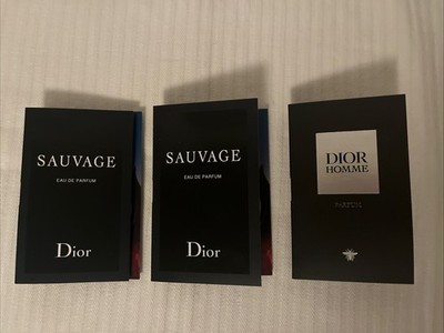 3 Dior Cologne samples Homme Parfum Sauvage Eau De Parfum Sprays .03oz, 1ml New
