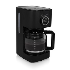 Princess Macchina da Caffè in Acciaio Inox Nera Capacità 1,5 L per 10 a 15 Tazze