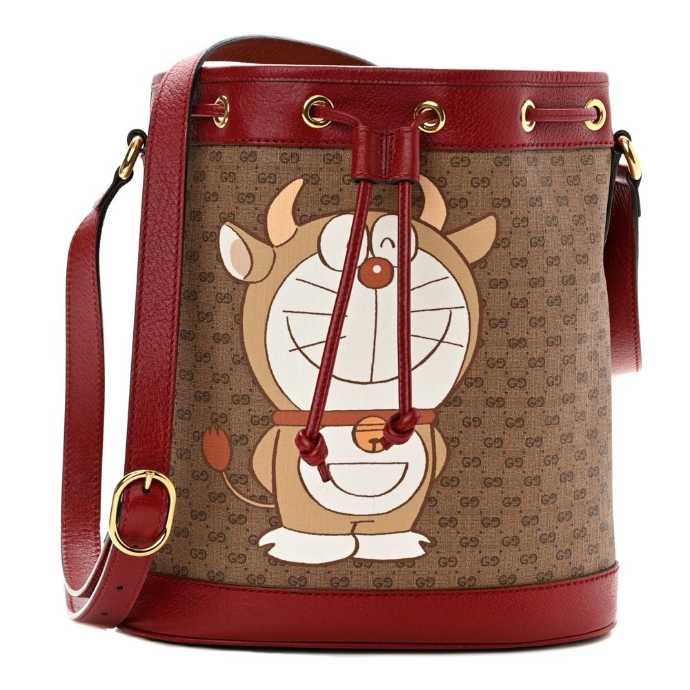 GUCCI X DORAEMON Borsa a secchio vintage GG Supreme monogramma