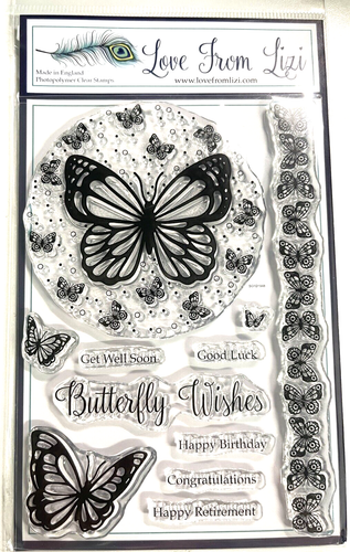 Card Kit Crafters Gift Set Love From Lizi Butterfly Wish May Purple Stamps Dies - Picture 2 of 8