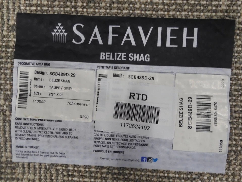 Alfombra TAUPE / GRIS 2'-3" X 9' Roscas Tiradas, Precio Reducido 1172624192 SGB489D-29 Foto 4 de 4