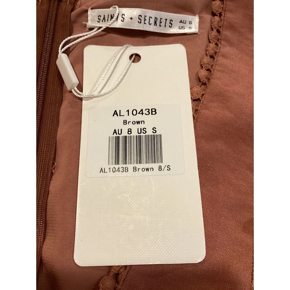 VETEMENTS Mini abito donna Saints + Secrets malva linea A con maniche corte a sbuffo nuovo con etichette