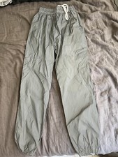 Vintage Reflective Silver Track Pants Women  s Small Silver Ankle Windbreaker