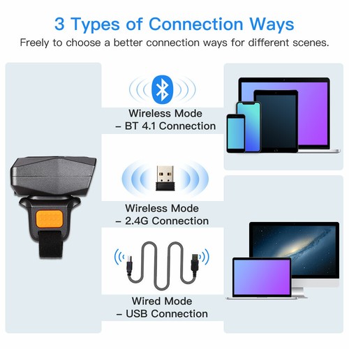 Eyoyo 1D Bluetooth Wearable Ring Barcode Scanner Portable Mini Finger Bar Code - Picture 7 of 13