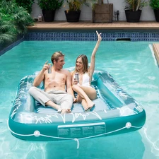Inflatable Tanning Pool Lounger Float for Adults - Blow up Pool & Lake Floaties