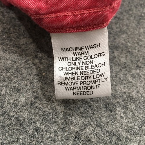 Roundtree & Yorke Men 2XB Shirt Dress Red Chambray Button Up 100% Cotton Preppy - Picture 6 of 10
