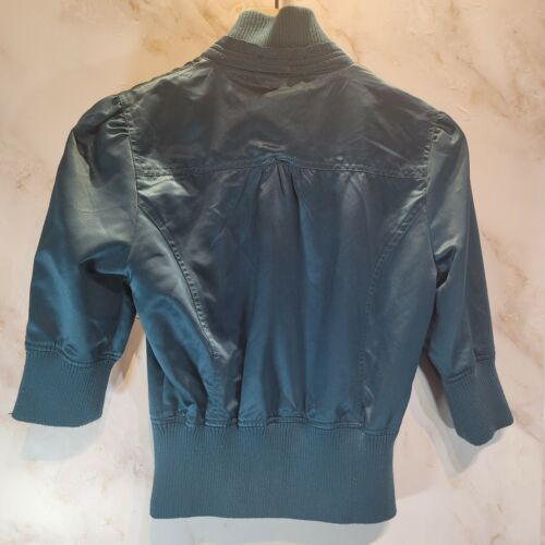 Beverly Hills Polo Club Teal Lightweight button-up Short Sleeve Jacket Women/Jr' - Picture 6 of 7