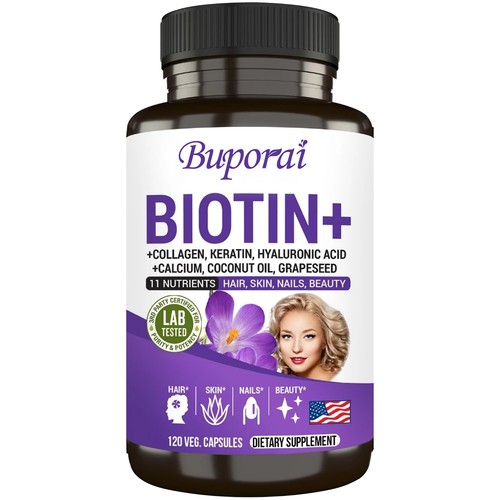 Biotina - Mantener el cabello, la piel y las uñas saludables, antienvejecimiento - vitaminas, colágeno - Imagen 11 de 13