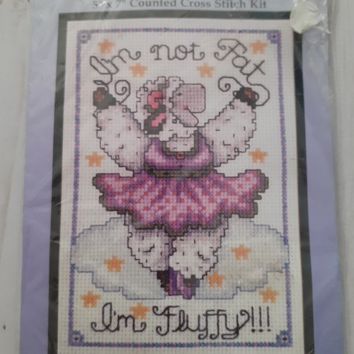 Set 2 Joan Elliott Design Works Kit punto croce 5"x7" I'm Fluffy & Paperwork - Foto 14 di 15