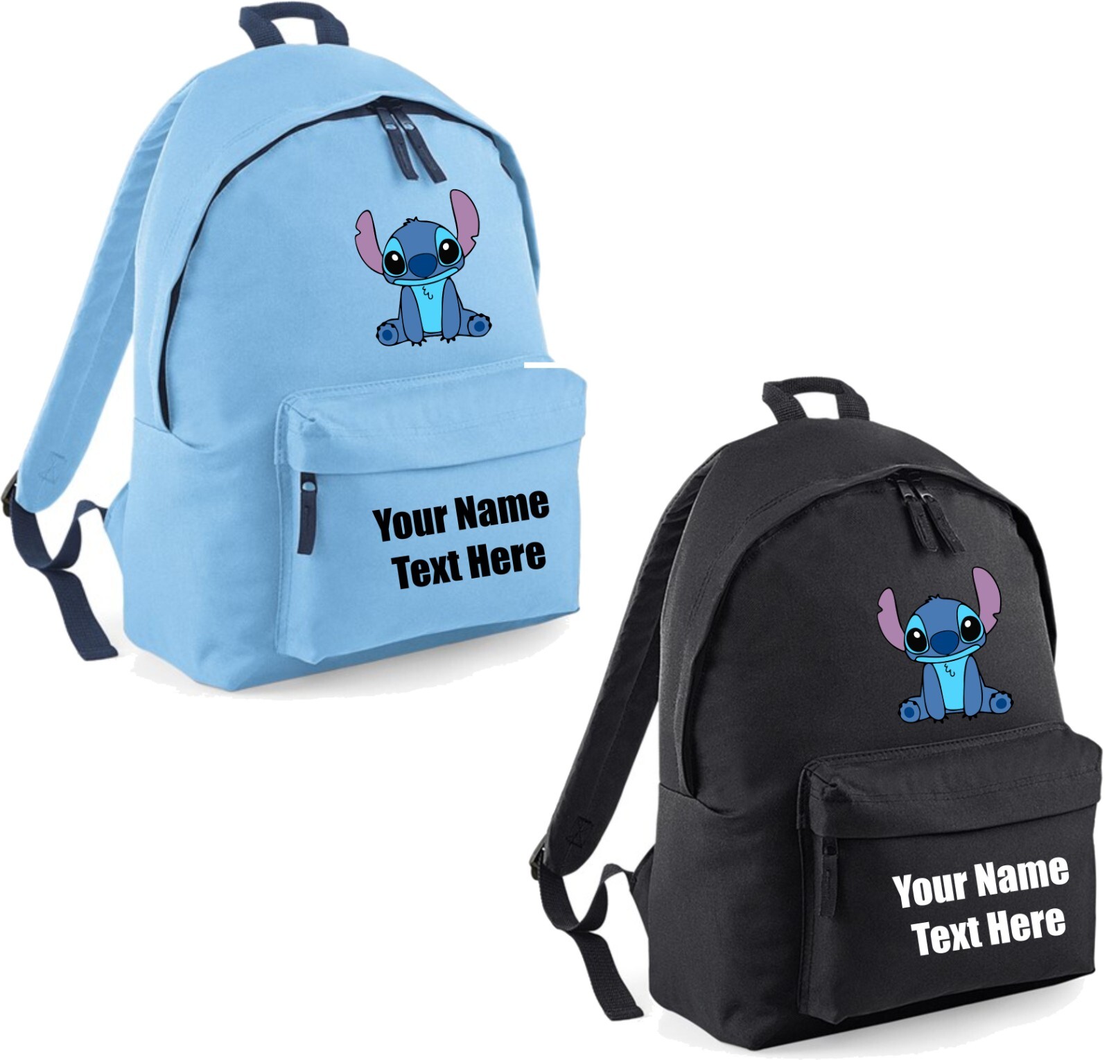 Personalised lilo and stitch backpack Name Text funny Bag Back To School Angel