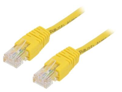 2X PP12-1M/Y Patch cord U/UTP 5e Line CCA PVC gelb L: 1m 26AWG ØLeitg: 5mm GEMBI