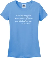 First Line of Jane Austen's Pride and Prejudice Missy Fit Ladies T-Shirt (S-3X)