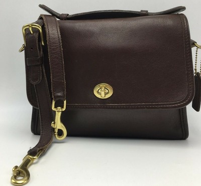 Coach Vintage Iconic Brown Soft Leather Court Bag #9870 Crossbody Purse | eBay