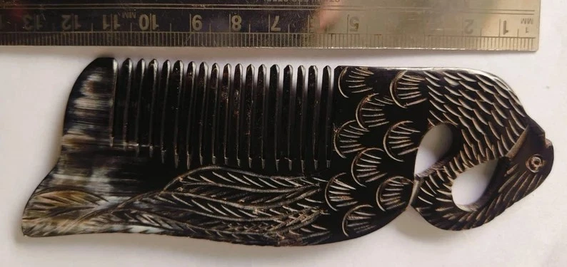 Cuerno de barba com cuerno de búfalo cuidado del cabello, cabello largo cabeza masaje bienestar sca/larp Foto 3 de 4